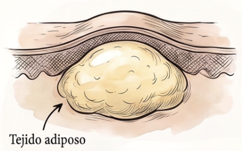 Lipoma subcutáneo: bulto blando y móvil bajo la piel